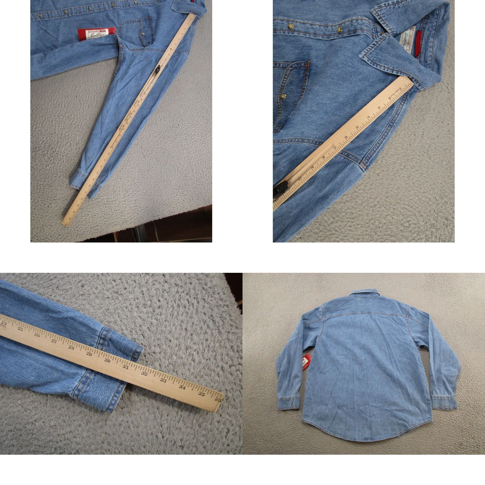 Levi's VINTAGE Levi's Signature Stretch Blue Denim Western Shirt Mens L Casual Workwear Western Mens Blue Denim Shirt Size L Size US L / EU 52-54 / 3 - 8 Thumbnail