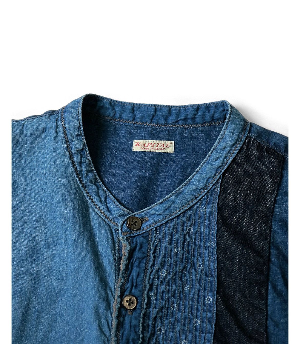 Kapital Kapital Cotton linen IDG patchwork collar Katmans shirt Size US M / EU 48-50 / 2 - 3 Thumbnail