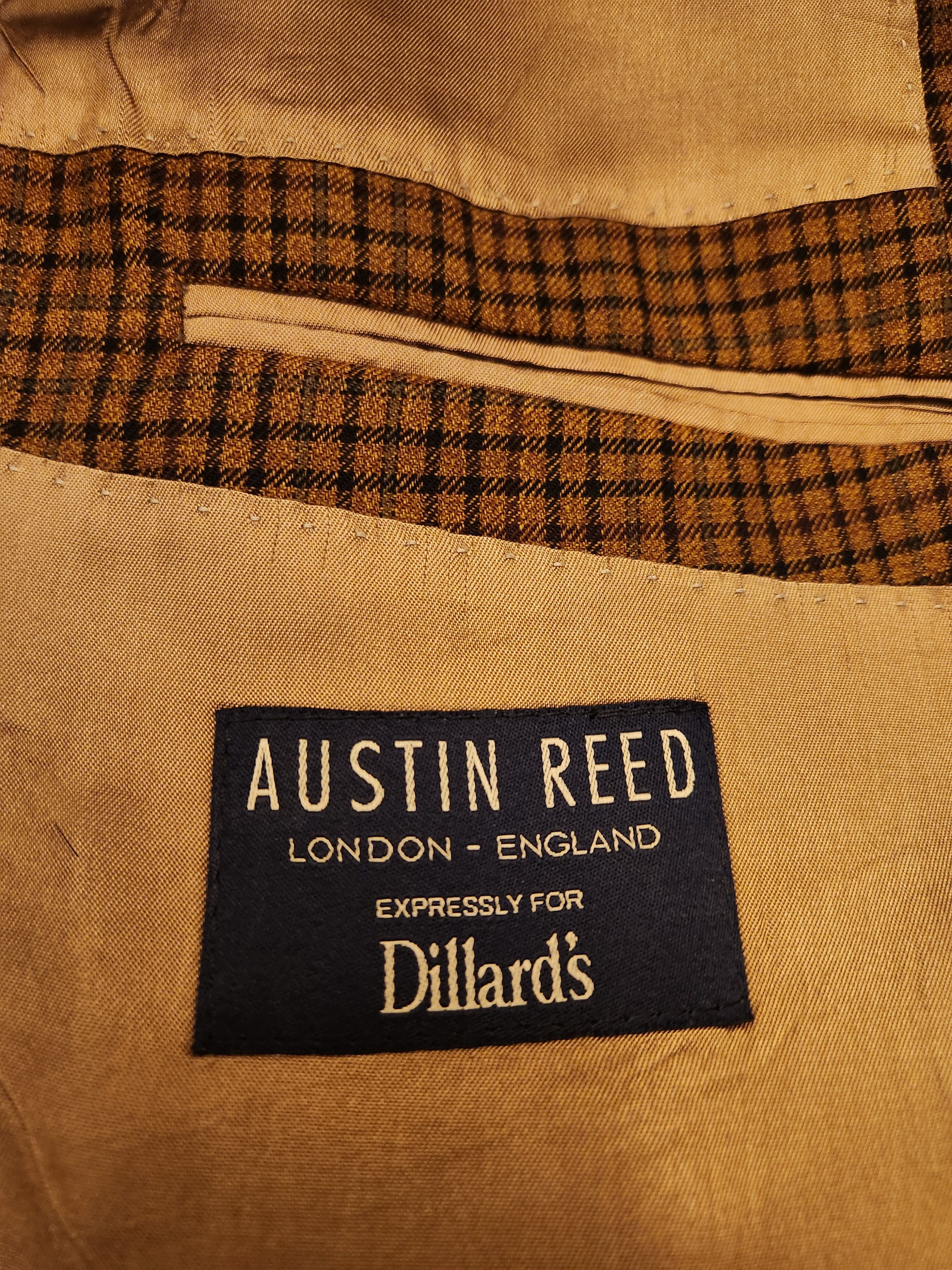 Austin Reed Vintage 100% Wool Checkered Blazer Size 42R - 4 Thumbnail