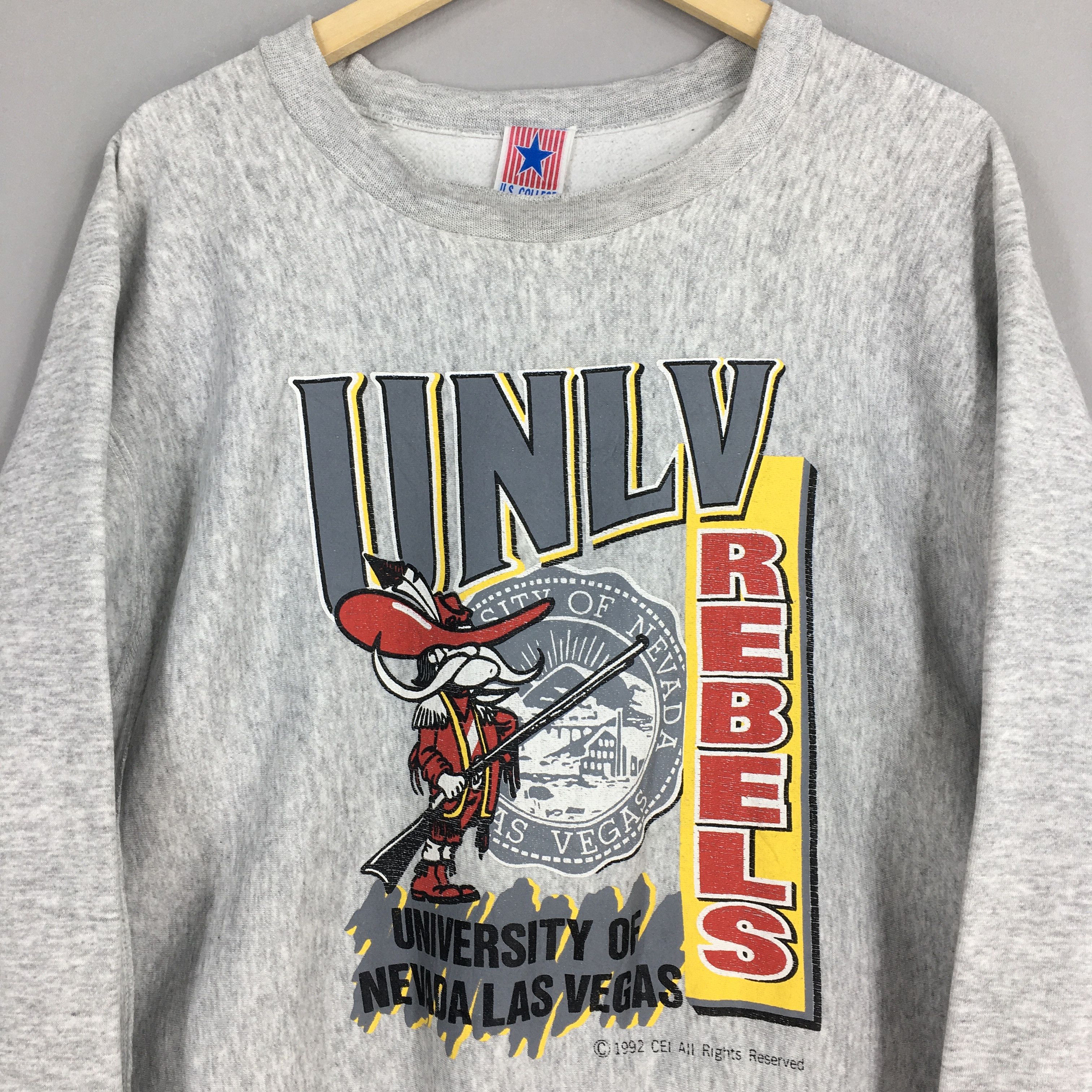 NCAA Vintage 90s University Nevada Rebels UNLV Sweatshirt XL Size US XL / EU 56 / 4 - 2 Thumbnail