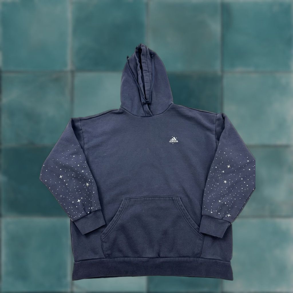 Adidas Adidas Hoodie Mens Small Navy Blue Star Print Sleeves Pullover Sweatshirt Logo Size US S / EU 44-46 / 1 - 1 Thumbnail