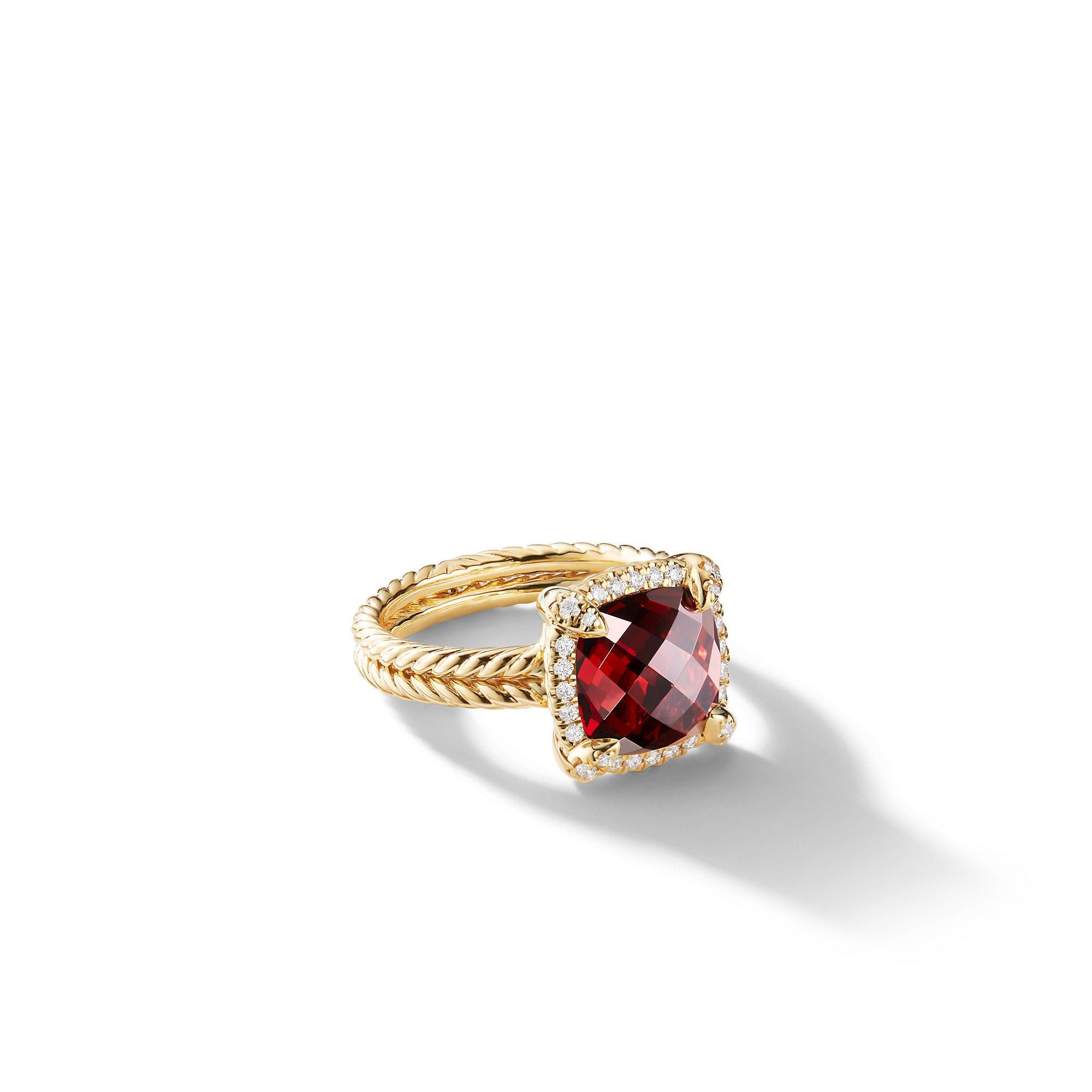 David Yurman o1w1db10325 Ring with Garnet and Diamonds in 18K Gold mm Size ONE SIZE - 1 Preview