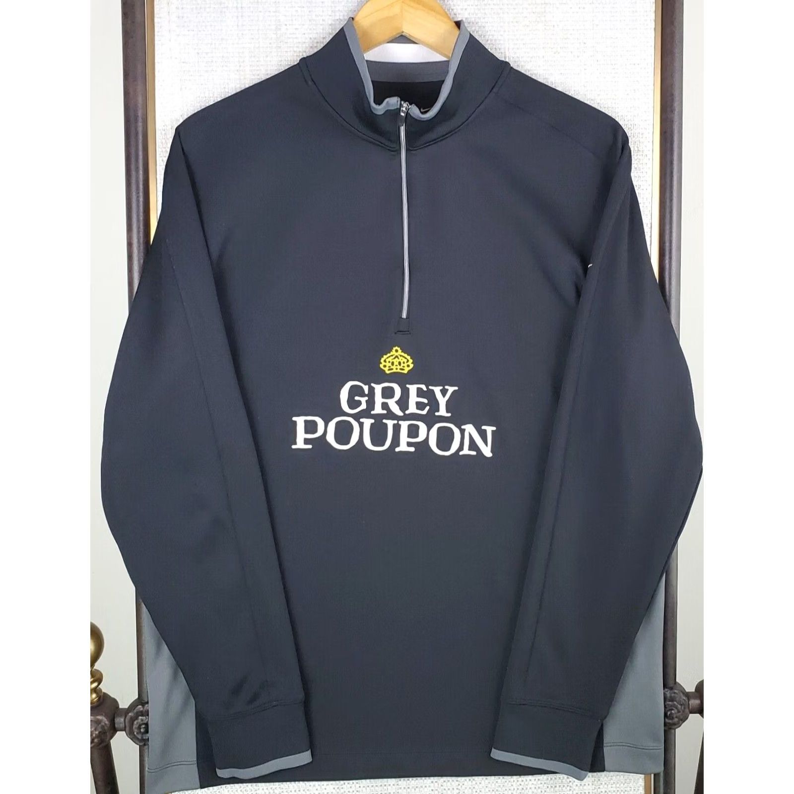 Nike Nike Golf Windbreaker Pullover 1/2 Zip Dri-Fit Mens Medium Black Two Sided Grey Poupon Logo Two Sided 100% Polyester Size US M / EU 48-50 / 2 - 2 Thumbnail