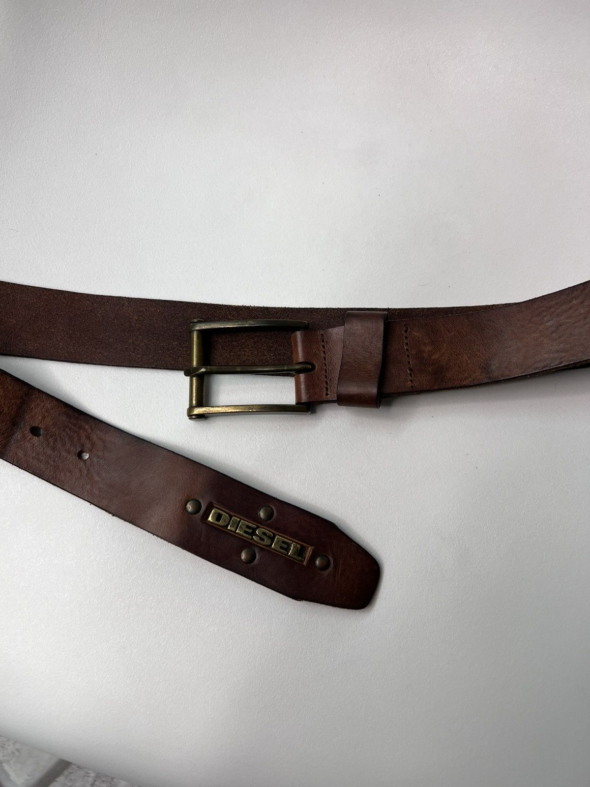 Diesel × Vintage Vintage Diesel Leather Belt Big Logo 90s Size ONE SIZE - 3 Thumbnail