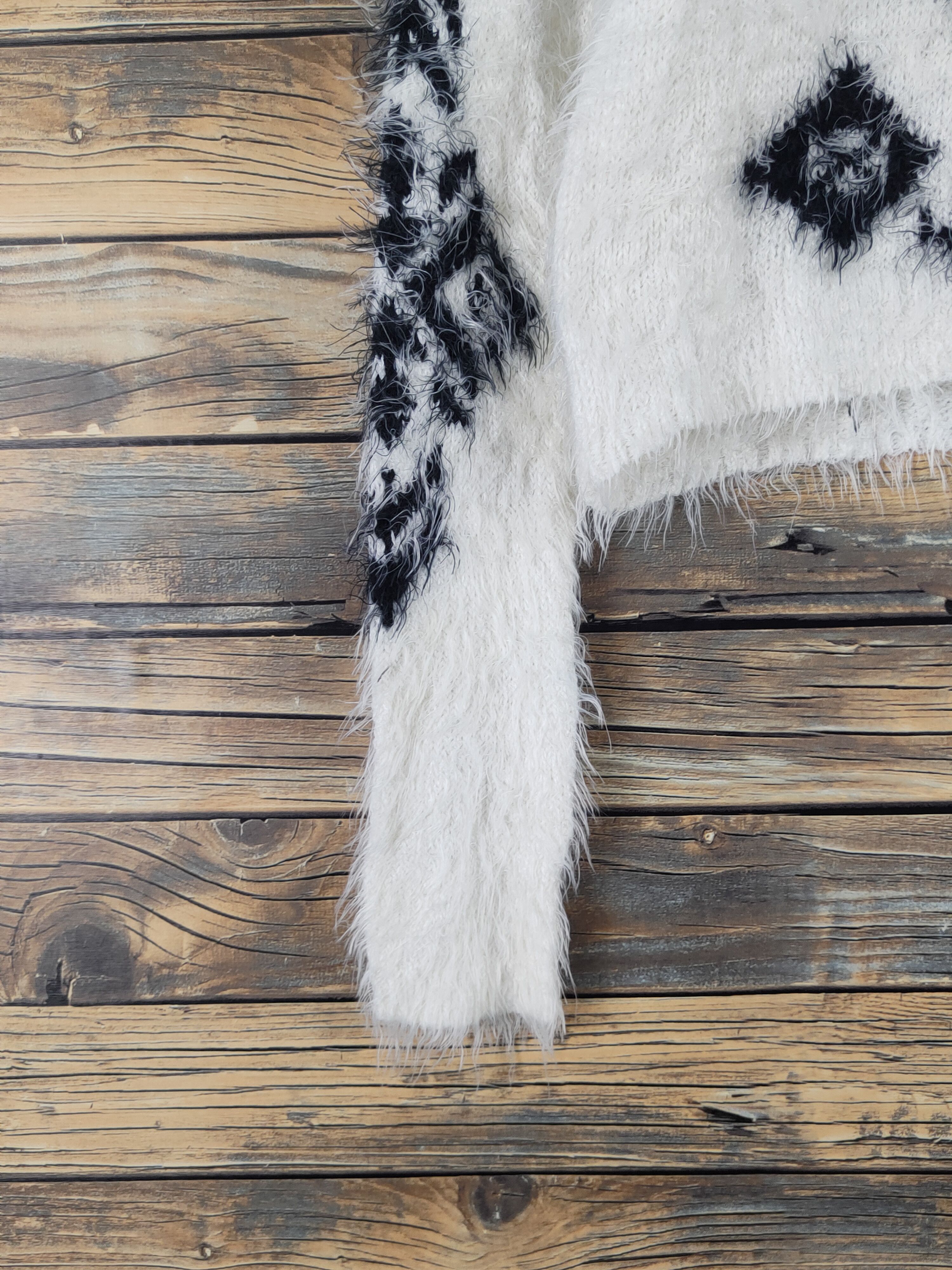 Homespun Knitwear Hollister Ivory Shag Shaggy Fur Mohair Knitwear #W1665 Size M / US 6-8 / IT 42-44 - 4 Thumbnail