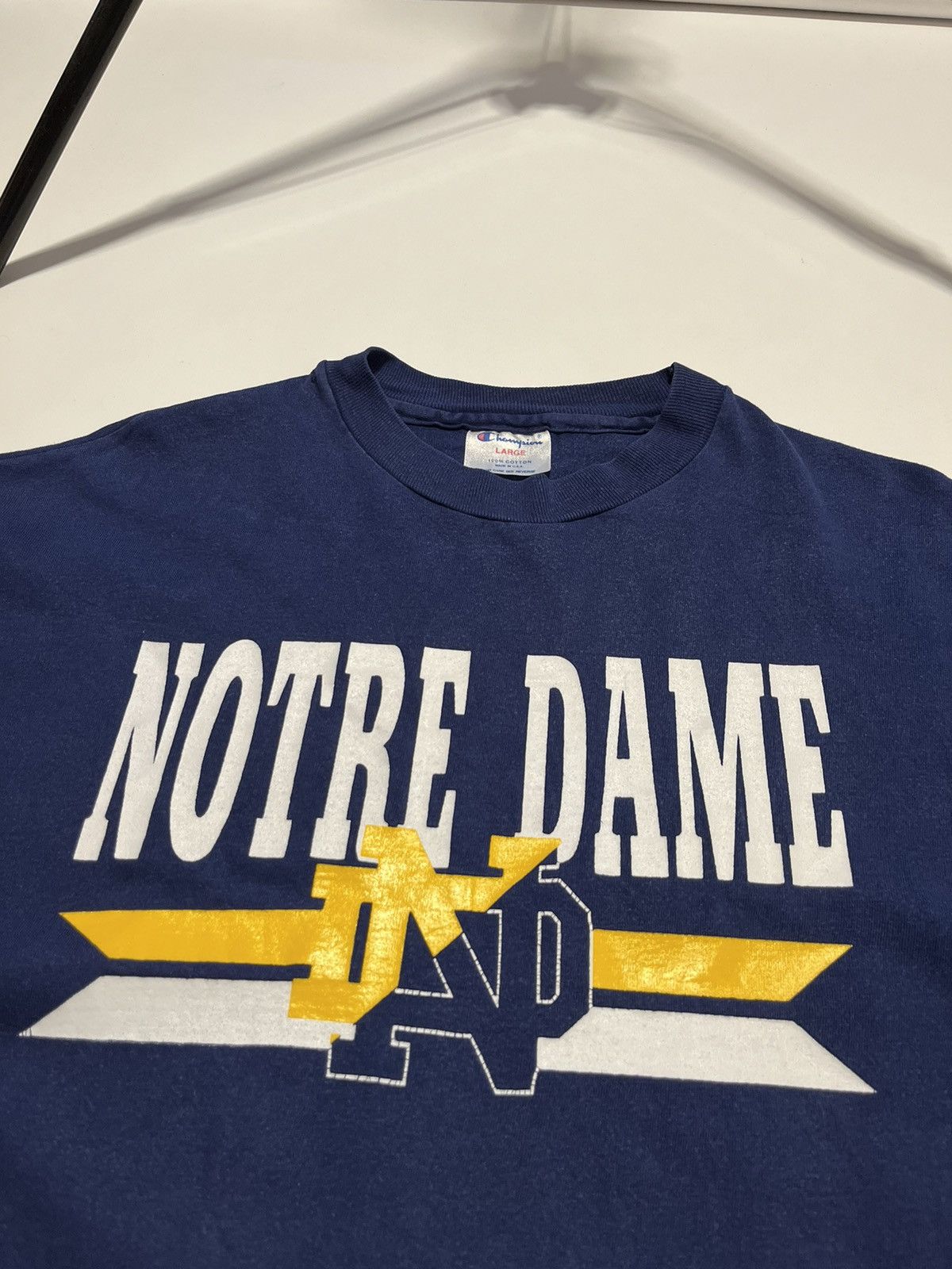 Champion Vintage 90s Champion NOTRE DAME college washed boxy tee Size US L / EU 52-54 / 3 - 2 Thumbnail
