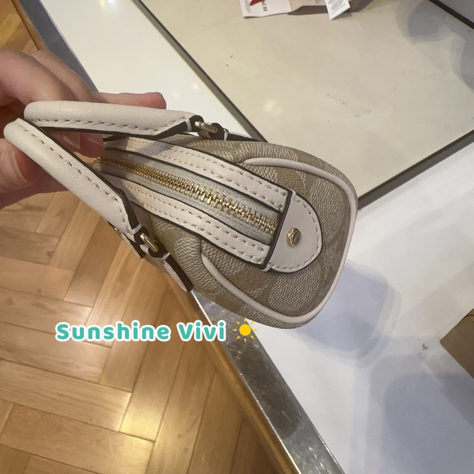 Coach NWT Coach Mini Rowan Bag Charm Signature Canvas CU278 Size ONE SIZE - 2 Thumbnail