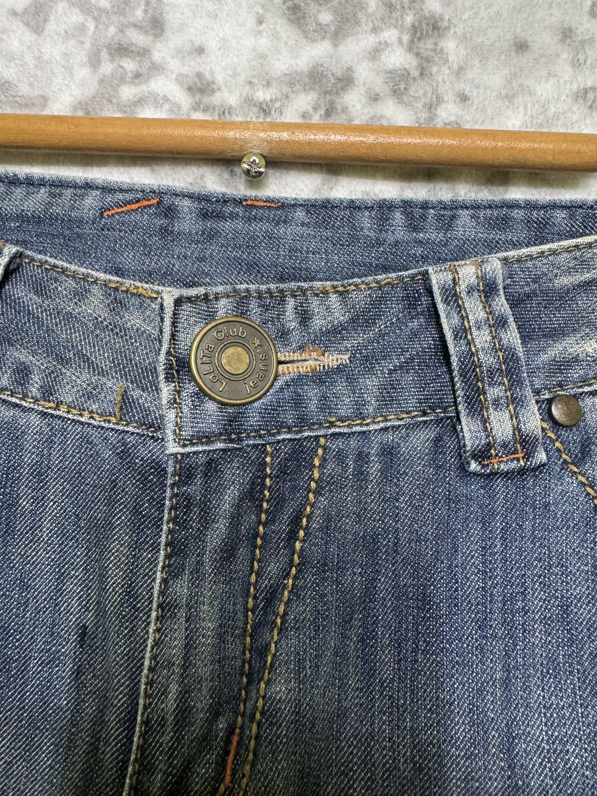 Le Grande Bleu (L.G.B.) Vintage Lolita Mud Wash Wide Leg Distressed Clawmark Denim Size US 30 / EU 46 - 8 Thumbnail