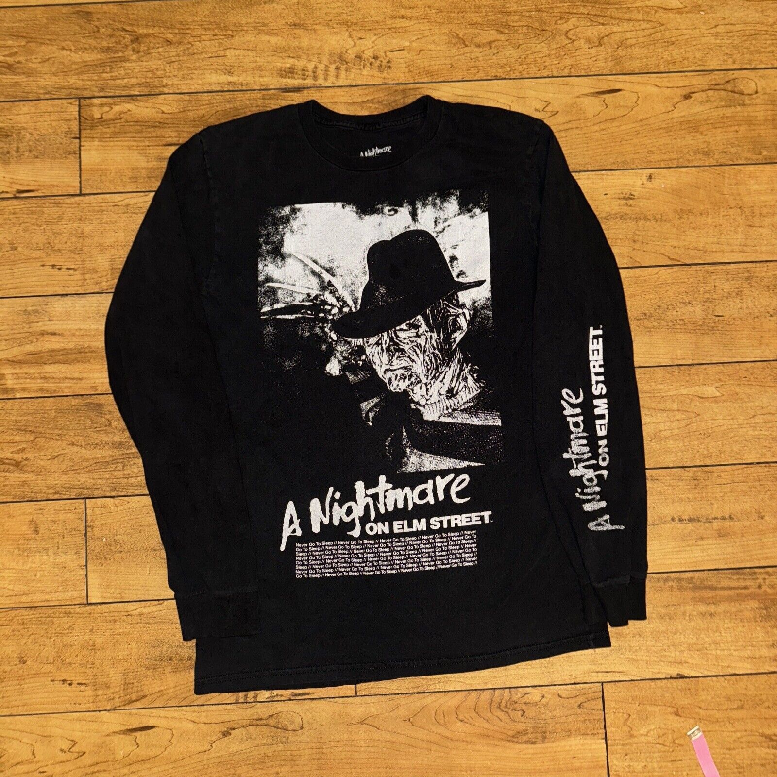 Band Tees × Vintage A Nightmare On Elm Street Medium 19x27 Long Sleeve Black Size US M / EU 48-50 / 2 - 1 Thumbnail