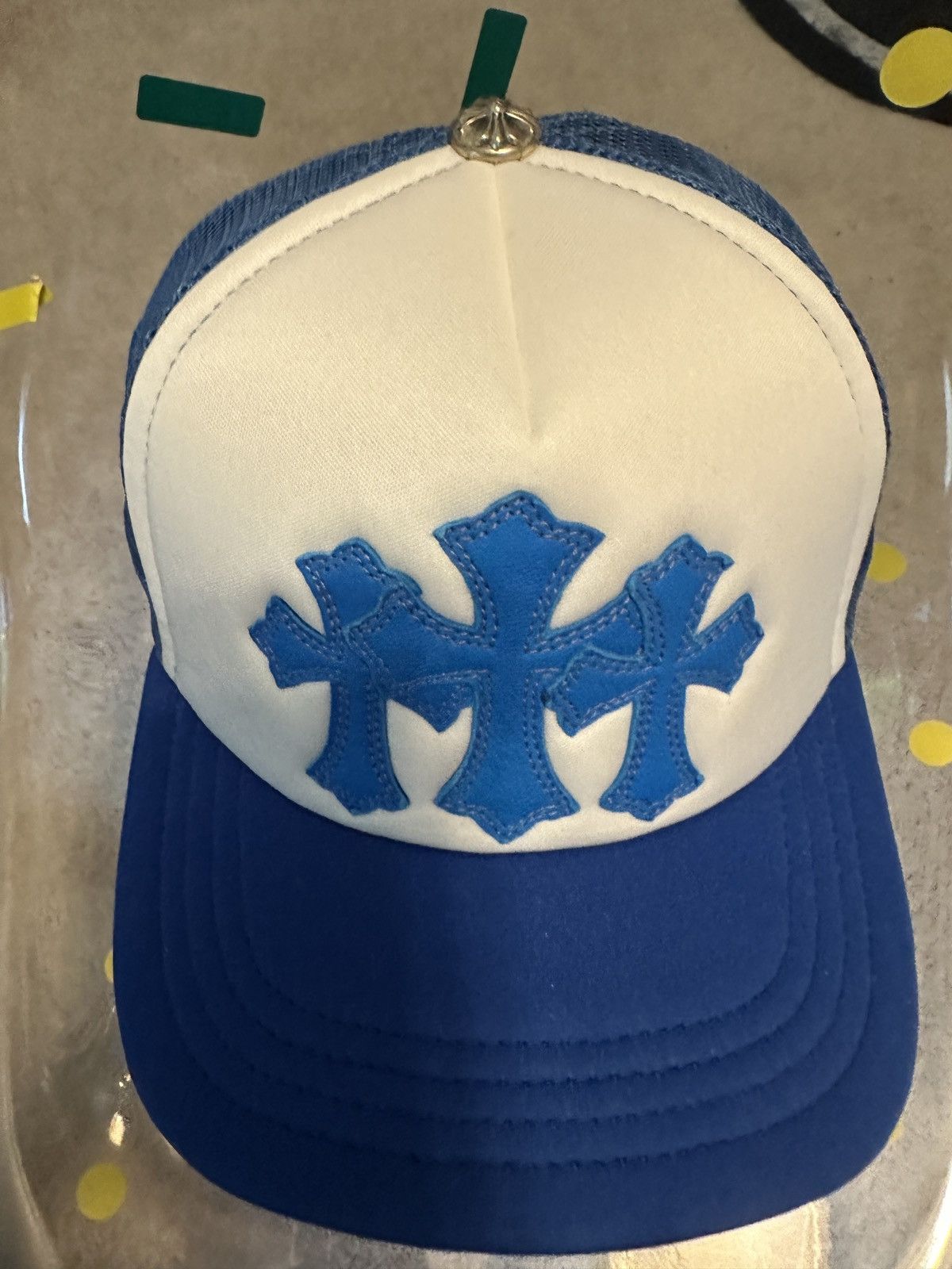 Chrome Hearts Chrome Hearts Triple Cross Patch Cemetary Hat Blue