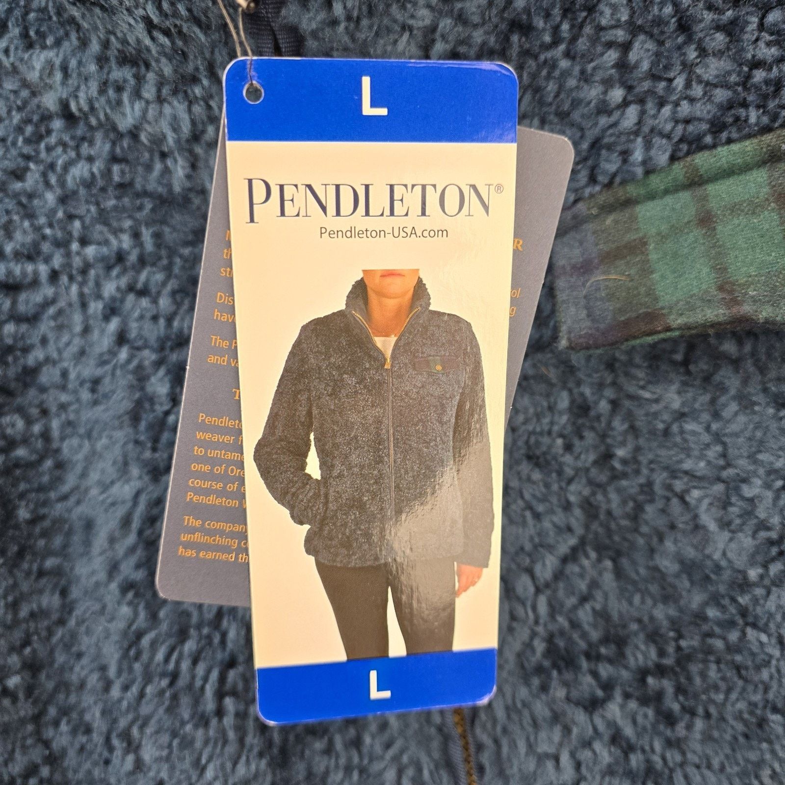 Pendleton Pendleton Sherpa Fleece Jacket Womens Large Dark Blue Fuzzy Size L / US 10 / IT 46 - 5 Thumbnail