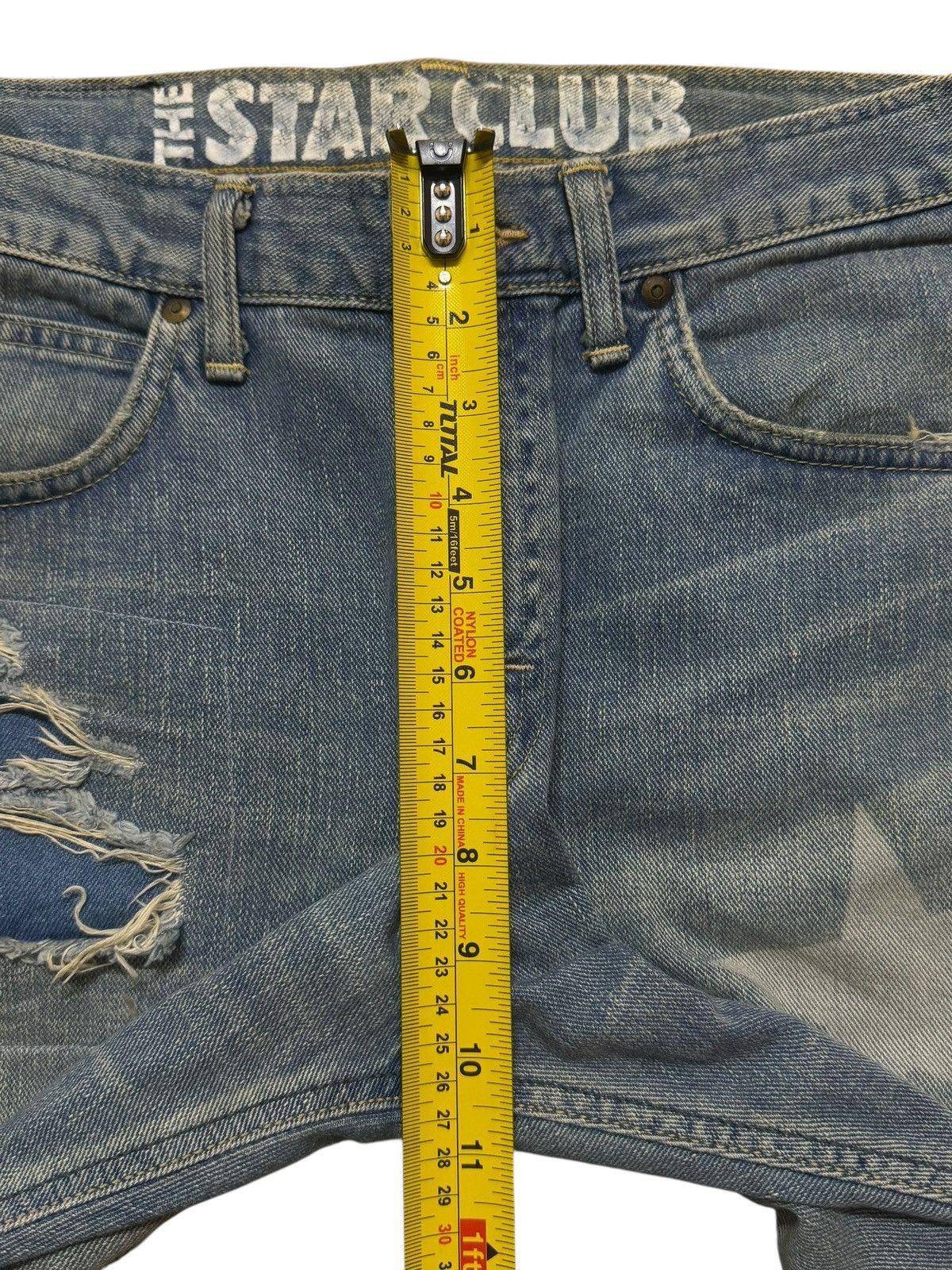 Lee Vintage 90s Lee Star Club Heavy Distressed Grunge Skull Logo Size US 31 - 12 Thumbnail