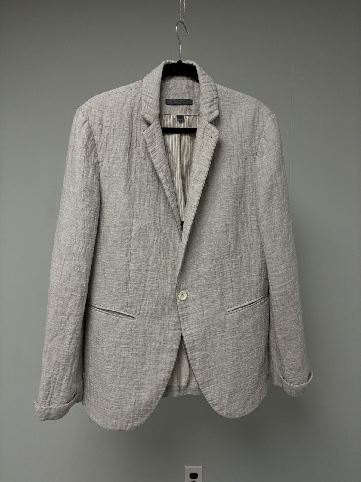 John Varvatos Crinkled Single-Button Jacket EU 50 USA 40 Size US M / EU 48-50 / 2 - 2 Thumbnail