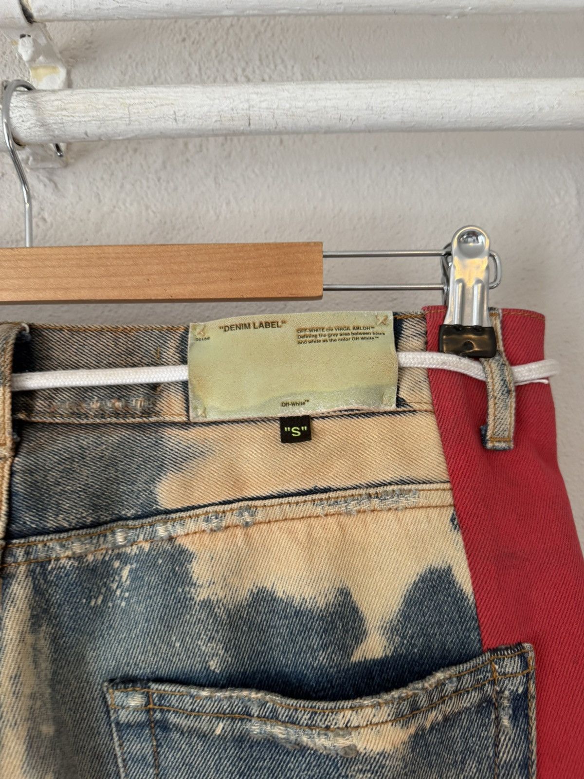 Off-White Bleached Side Stripe Jeans with Rope Belt Size US 31 - 9 Thumbnail