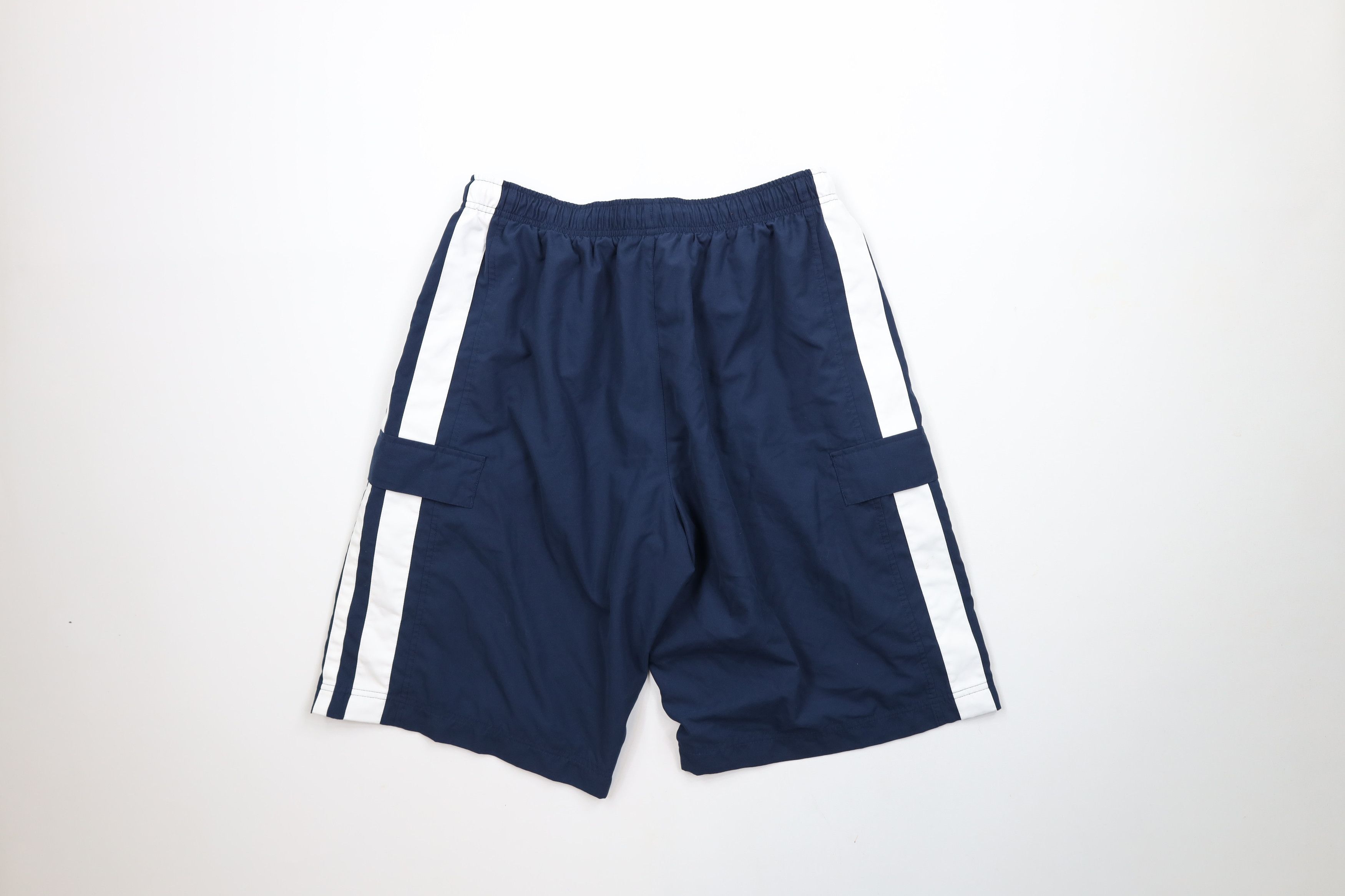 Nike × Vintage Vintage Y2K Nike Mini Swoosh Baggy Lined Cargo Shorts Blue Size US 36 / EU 52 - 9 Thumbnail