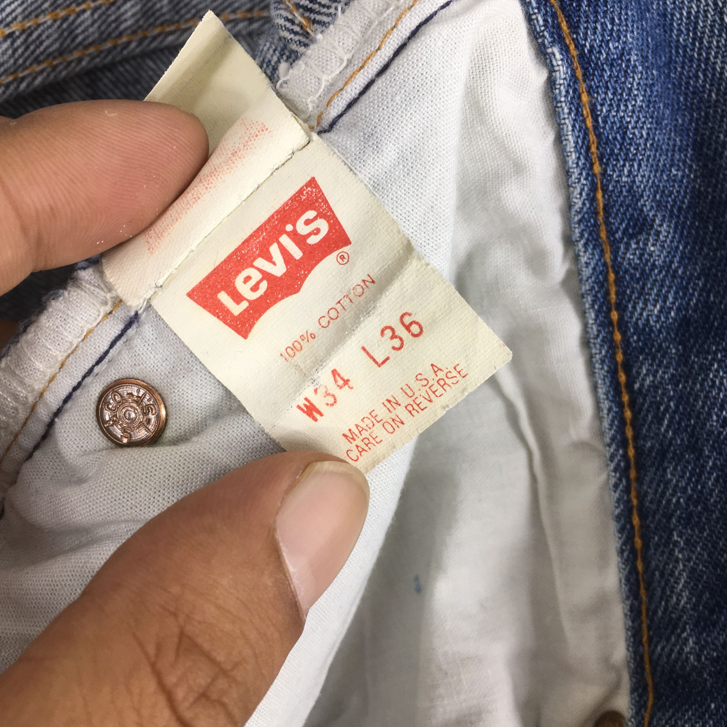 Levi's Size 31x29 Vintage 80s Levi's 501 Faded Blue Jeans S1632 Size US 31 - 13 Thumbnail