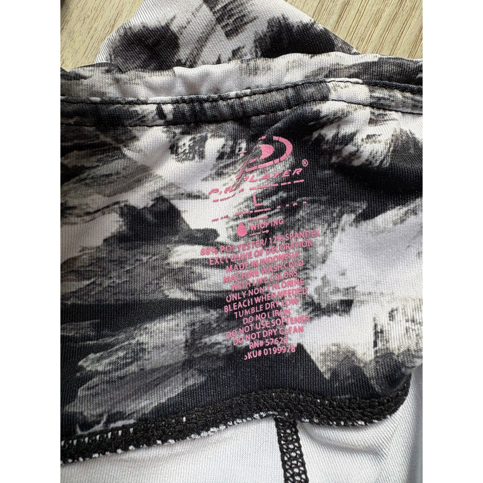 Pro Player Pro Player | Black Camo Athletic Yoga Capri Leggings | Large Size 22" - 4 Thumbnail