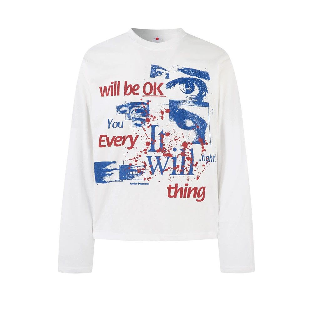 Vintage Men's casual loose ink-splashed eye long-sleeved T-shirt Size US M / EU 48-50 / 2 - 1 Thumbnail