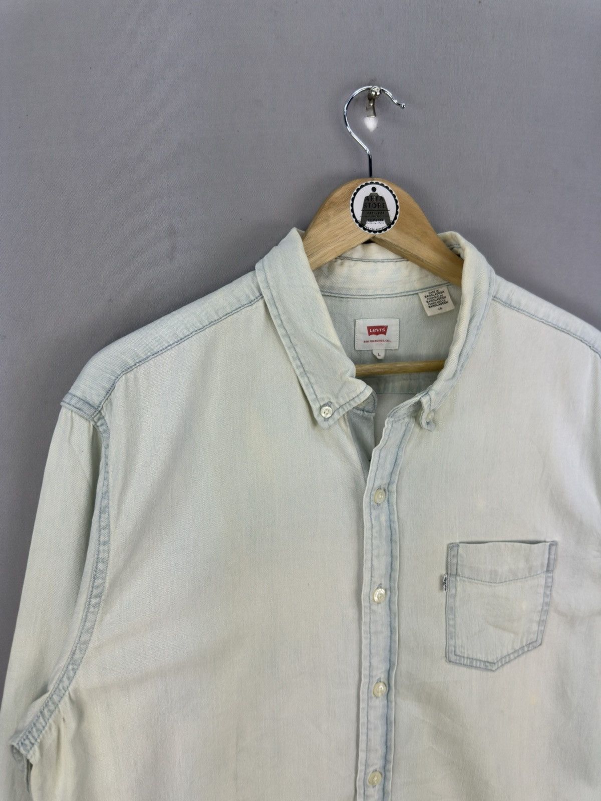 Levi's Levis White Tab Denim Worker Flannel Shirt Button Up Size US L / EU 52-54 / 3 - 2 Thumbnail
