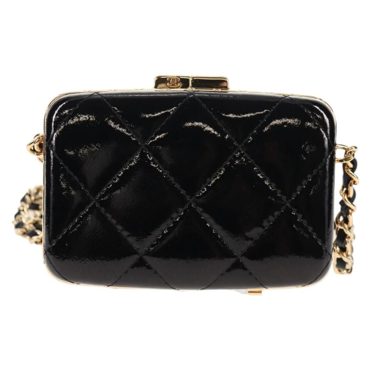 Chanel Chanel Chain Shoulder Bag Patent Leather Black Gold CC Size ONE SIZE - 2 Thumbnail