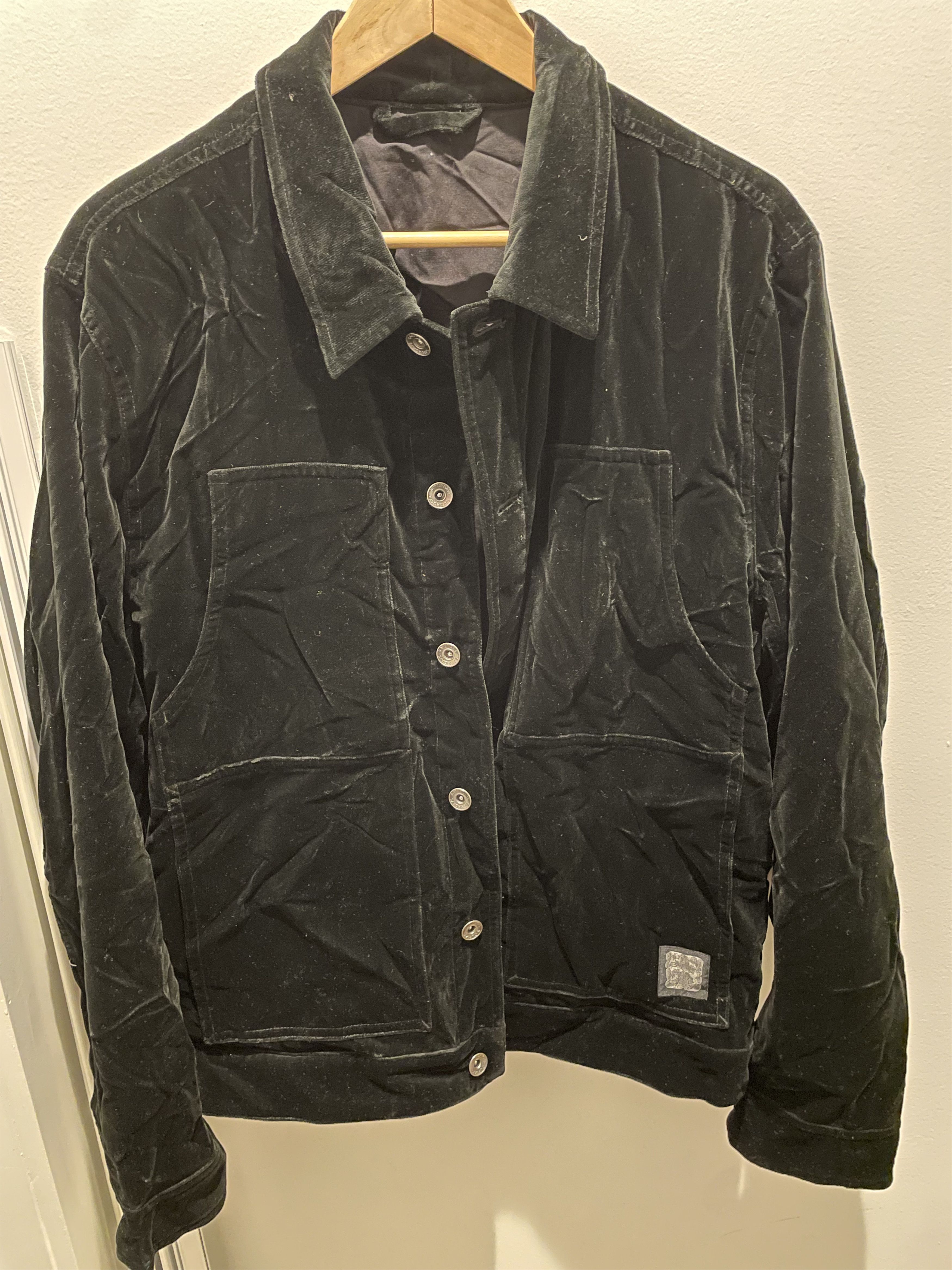 Saturdays NYC Harrison Velvet Trucker Jacket - Black Size US M / EU 48-50 / 2 - 3 Thumbnail