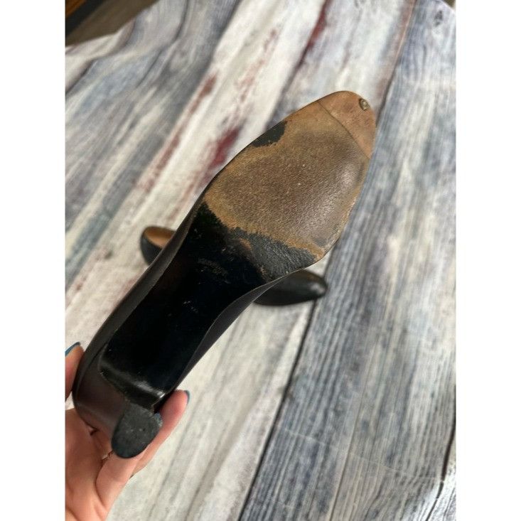 Gucci Vintage Gucci Black Leather Mid-Heel Pumps with Gold Monogra Size US 6.5 / IT 36.5 - 6 Thumbnail