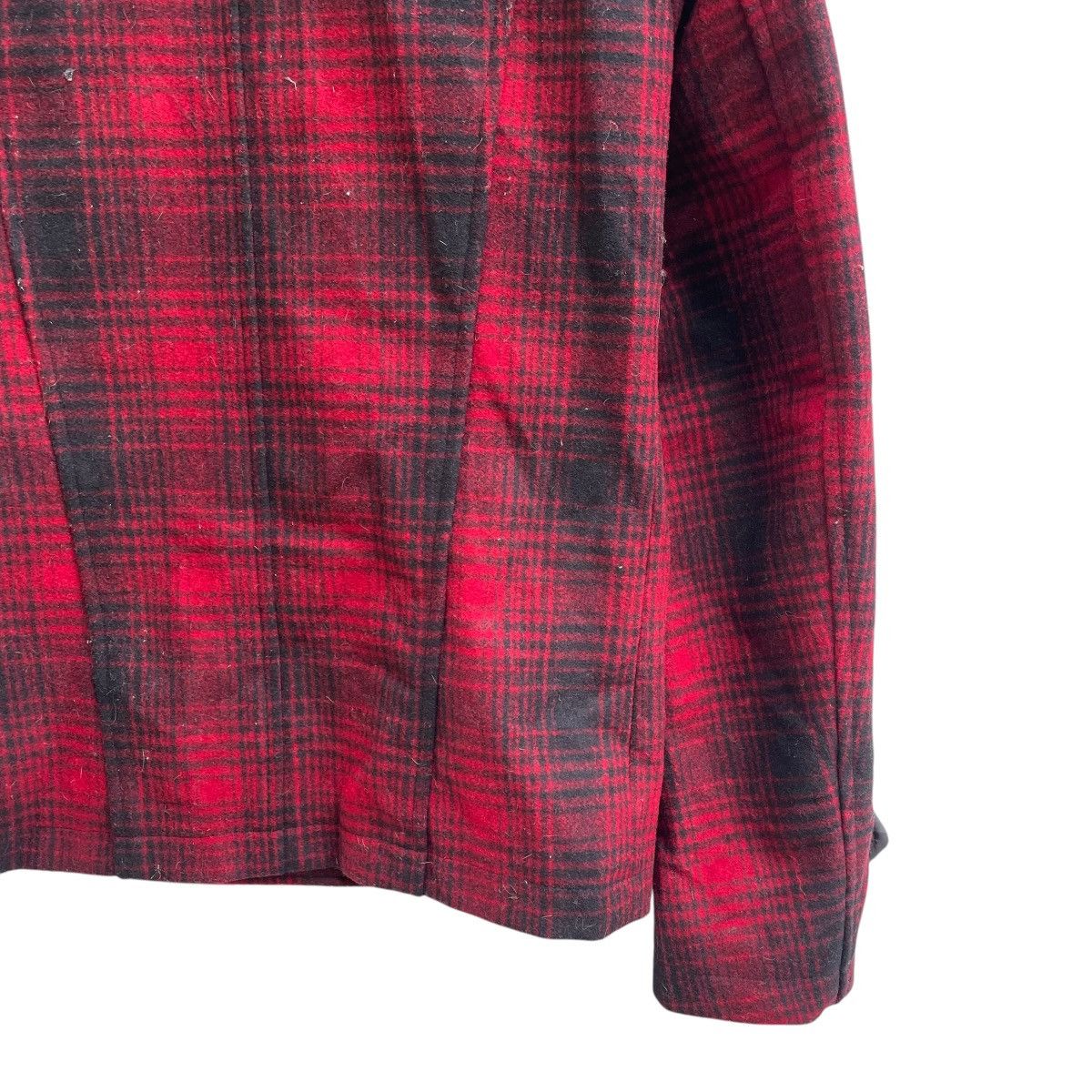 If Six Was Nine 💥Rattle Trap Wool Shaadow Plaid Rabbit Fur Collar Peacoat Size US M / EU 48-50 / 2 - 10 Thumbnail