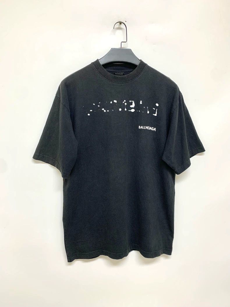 Balenciaga Balenciaga Splattered Logo Short Sleeve T-Shirt, Size XS Size US XS / EU 42 / 0 - 1 Thumbnail