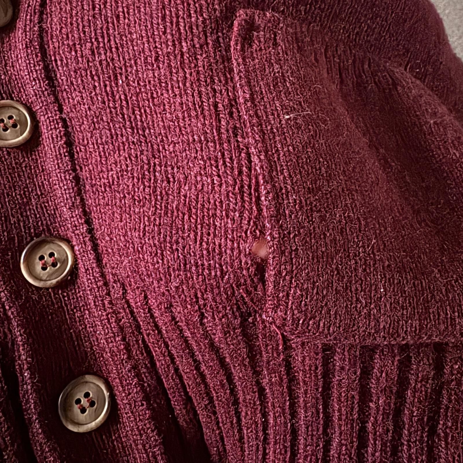 Vintage Vintage 80s 90s Burgundy Grunge Preppy Sweater Cardigan Vest Size US L / EU 52-54 / 3 - 5 Thumbnail