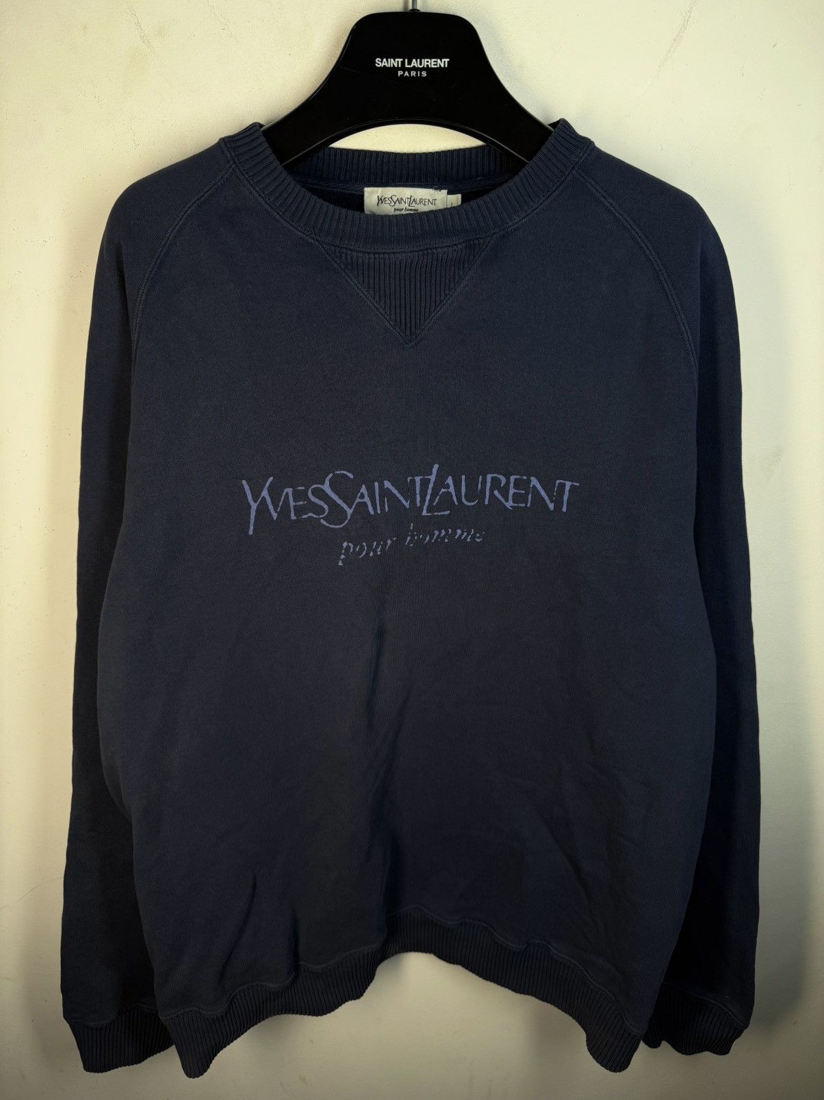 Yves Saint Laurent Big Logo YSL Sweatshirt Navy Vintage Paris Crewneck y2k Size US L / EU 52-54 / 3 - 15 Thumbnail
