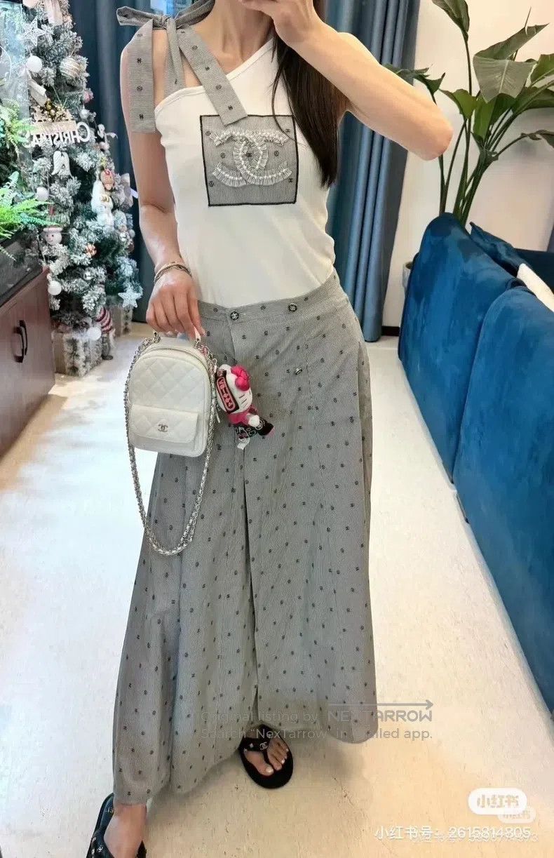 Chanel Chanel 22S double-breasted polked dot printed striped logo Size 24" / US 00 / IT 34 - 8 Thumbnail