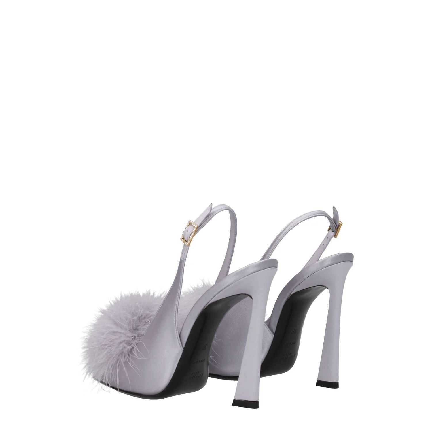 Saint Laurent Paris ob1o1e1124 Satin Sandals in Violet/Lilac Size US 6 / IT 36 - 4 Thumbnail