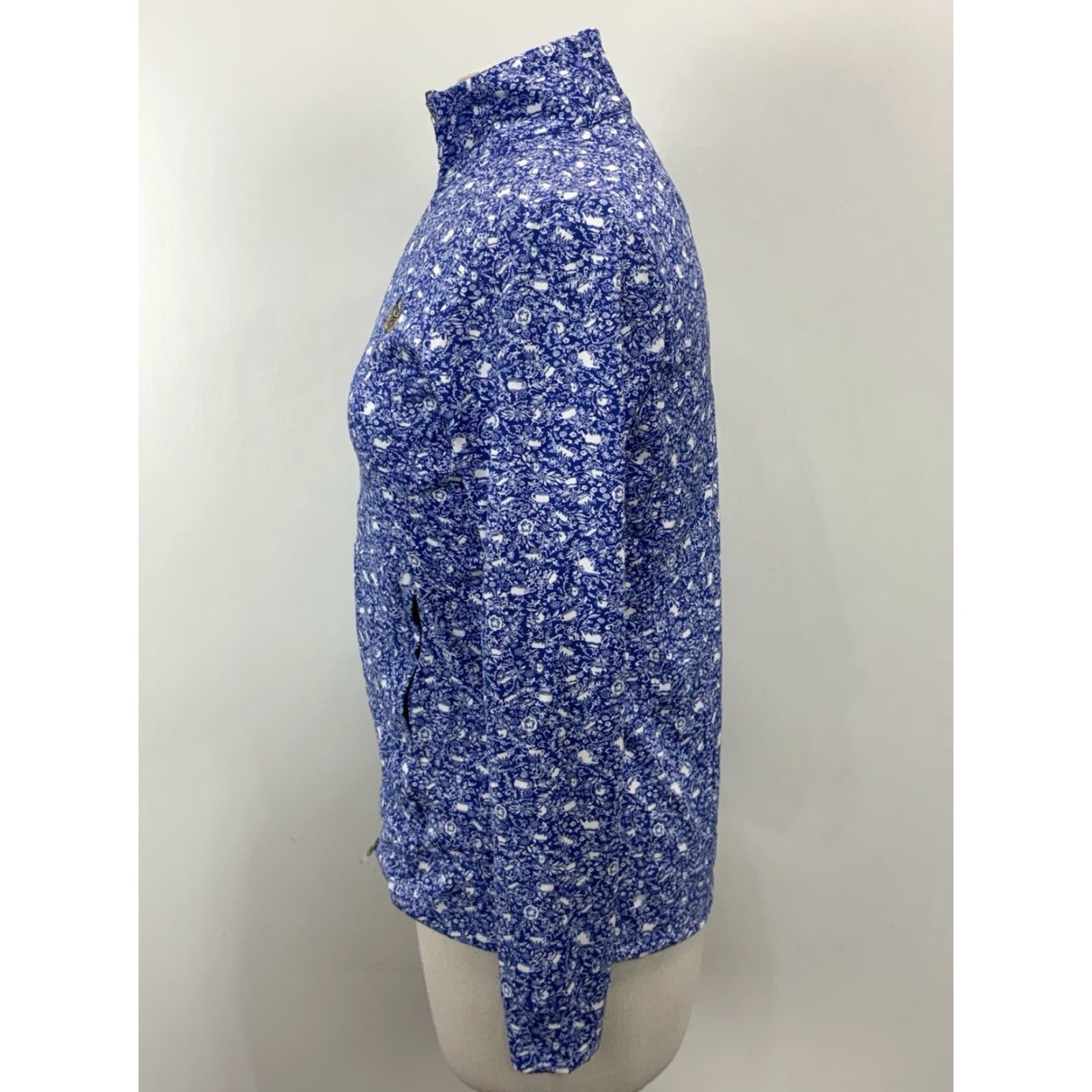 Peter Millar Peter Millar Full Zip Athletic Jacket Womens Small Blue White Teacup Sage Valley Size S / US 4 / IT 40 - 2 Thumbnail