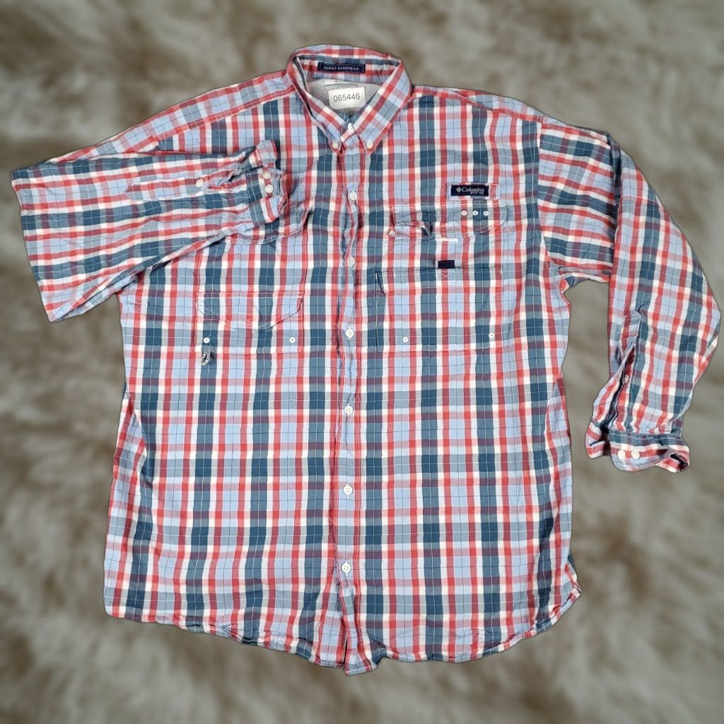 Vintage Columbia Shirt Mens Large Blue Red Plaid Button-Up Long Sleeve Collared Pocket All Seasons Casual Workwear Vintage: No Size US L / EU 52-54 / 3 - 1 Thumbnail