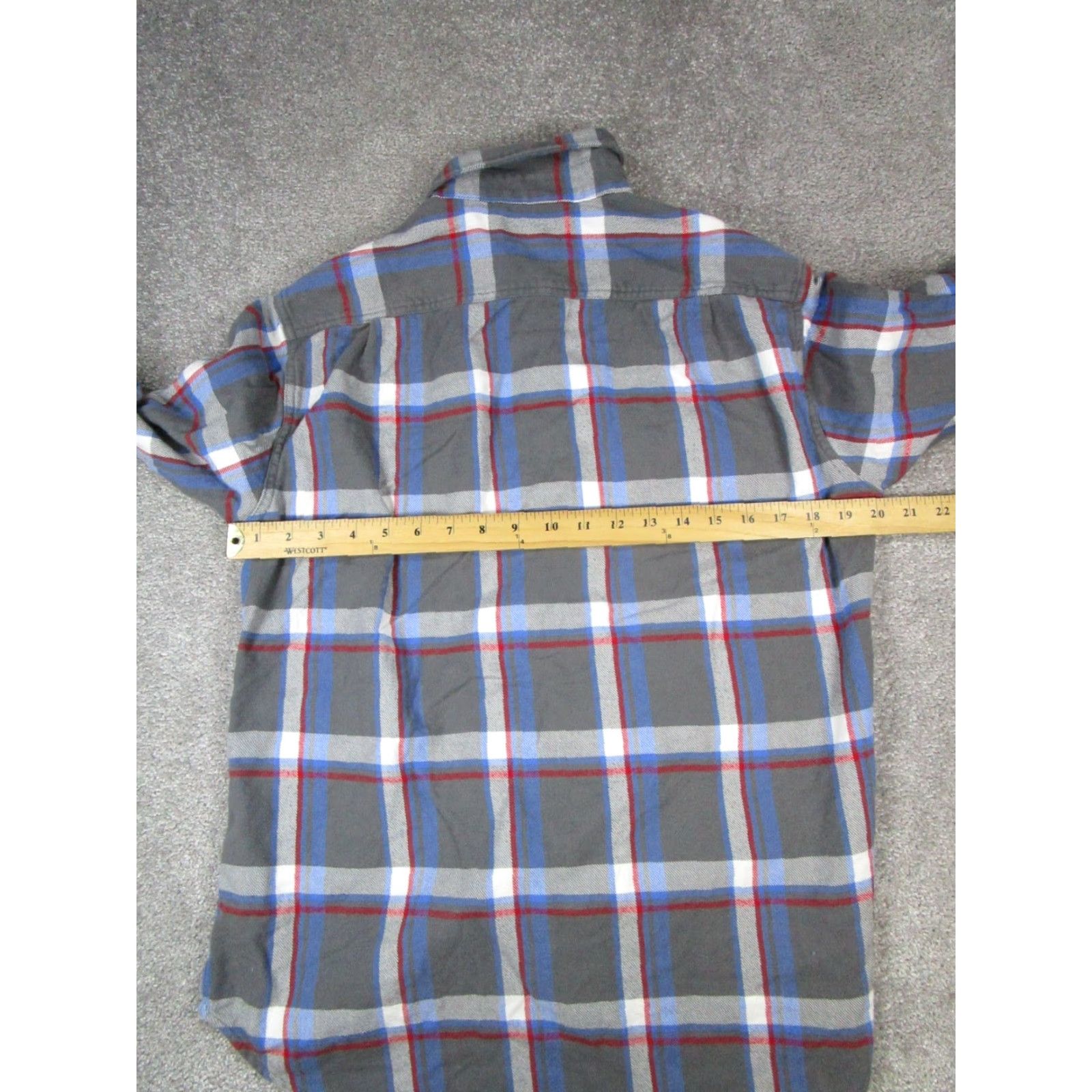Bonobos Bonobos Flannel Shirt Mens Gray Blue Red Medium Cotton Button Up Size US M / EU 48-50 / 2 - 5 Thumbnail