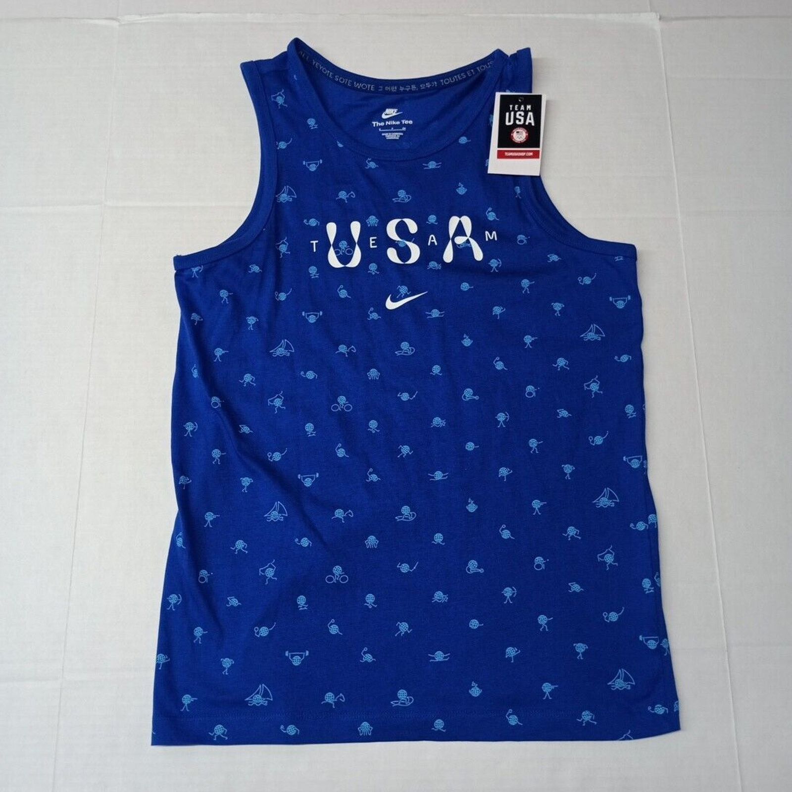 Nike Nike USA Club Tank Top Mens S Blue All Over Print FN0879-417 Size US S / EU 44-46 / 1 - 1 Thumbnail