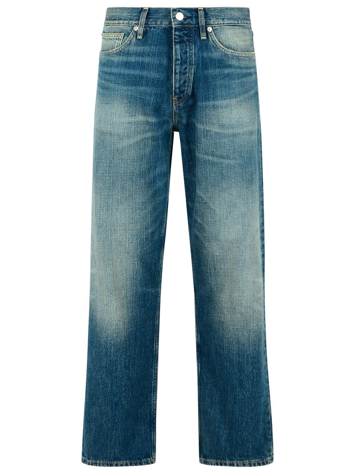 Sunflower SUNFLOWER 'Loose' Vintage Deep Blue Cotton Jeans Size US 31 - 1 Thumbnail
