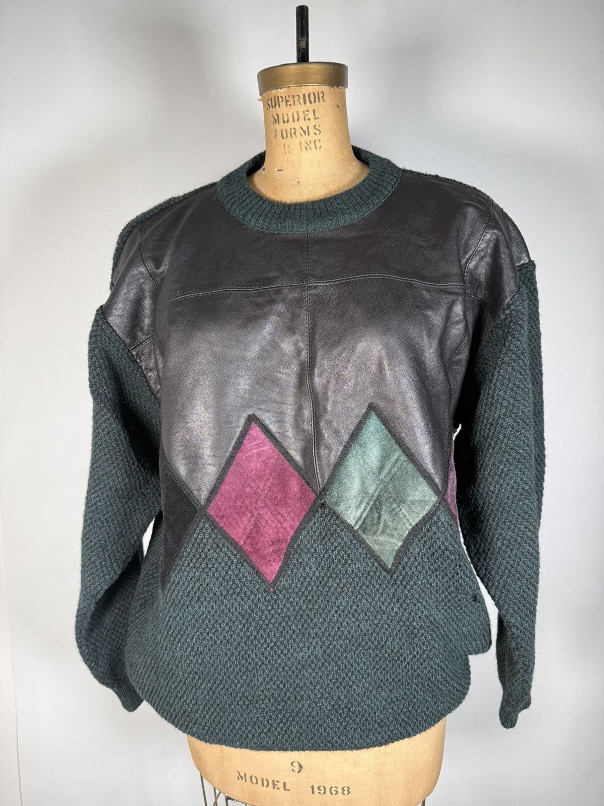 Vintage Vintage Leather Patch Alpaca Wool Blend Sweater Size US M / EU 48-50 / 2 - 1 Thumbnail