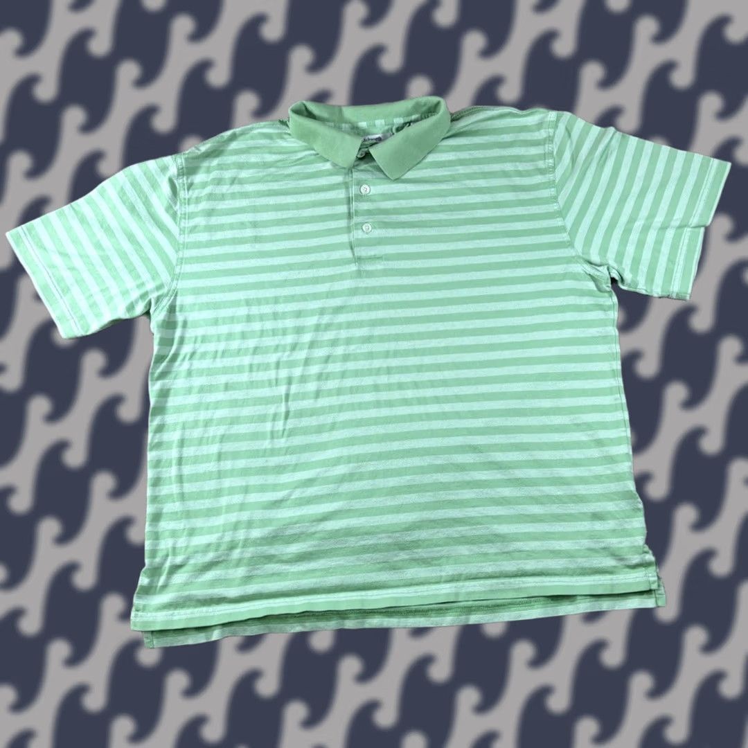 Vintage VINTAGE Ashworth Green Striped Polo Shirt - 100% Cotton - XL Men Golf Short Sleeve Size US XL / EU 56 / 4 - 1 Thumbnail