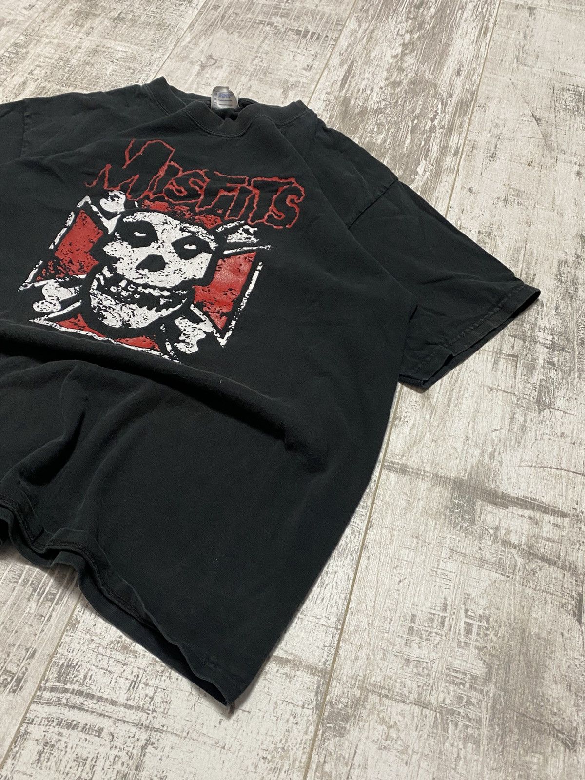 Band Tees 🔥VINTAGE Y2K 00S MISFITS BIG LOGO FADED T-SHIRT Size US L / EU 52-54 / 3 - 2 Thumbnail