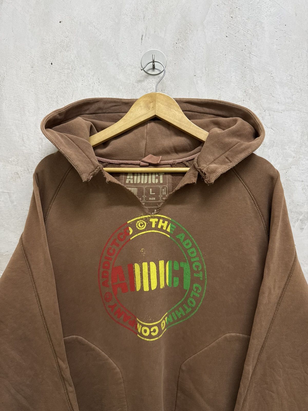 Vintage 2000s Distressed Addict British Streetwear Grunge Hoodie Size US L / EU 52-54 / 3 - 2 Thumbnail