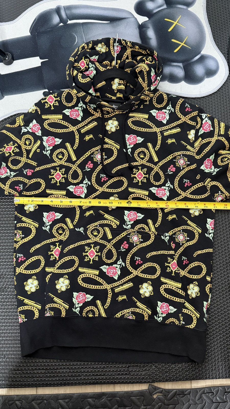 Stussy Stüssy Gold Chain Rose Hoodie – Black – Size M Size US M / EU 48-50 / 2 - 5 Thumbnail