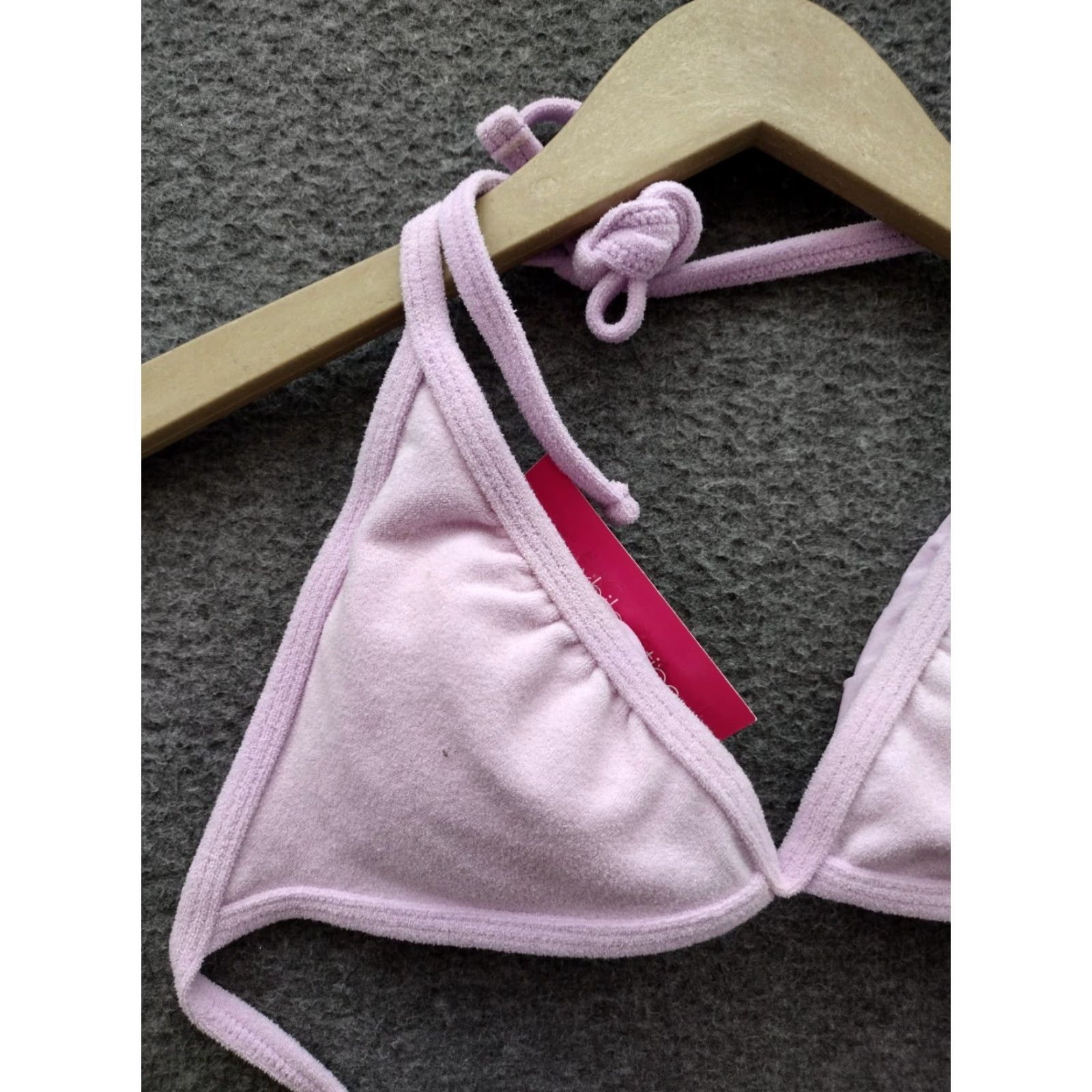 Vintage Xhilaration Bikini Top Juniors Women's Spaghetti String Violet M 4-6 Swim Top Size M / US 6-8 / IT 42-44 - 3 Thumbnail