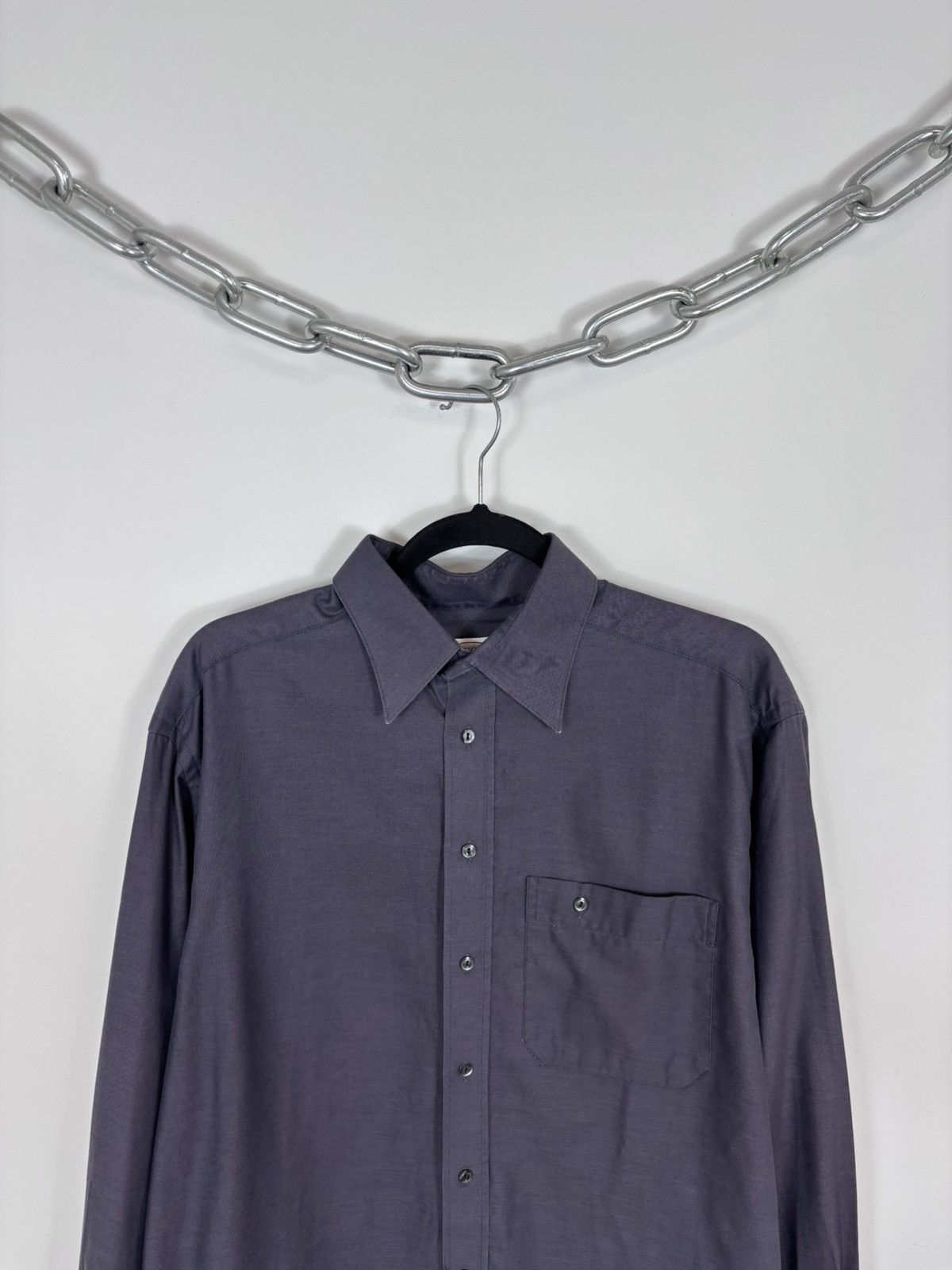 Eton Eton Elastar Vintage Men’s Navy Grey Button Up Shirt Size US XL / EU 56 / 4 - 2 Thumbnail