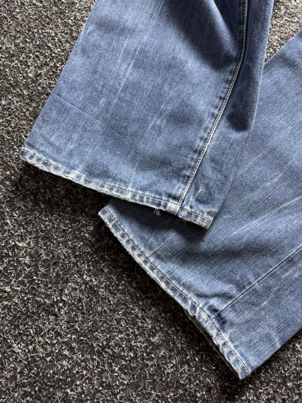 G-Star Vintage 00s G-Star Raw Distressed Light Wash Tapered Jeans Size US 33 - 4 Thumbnail