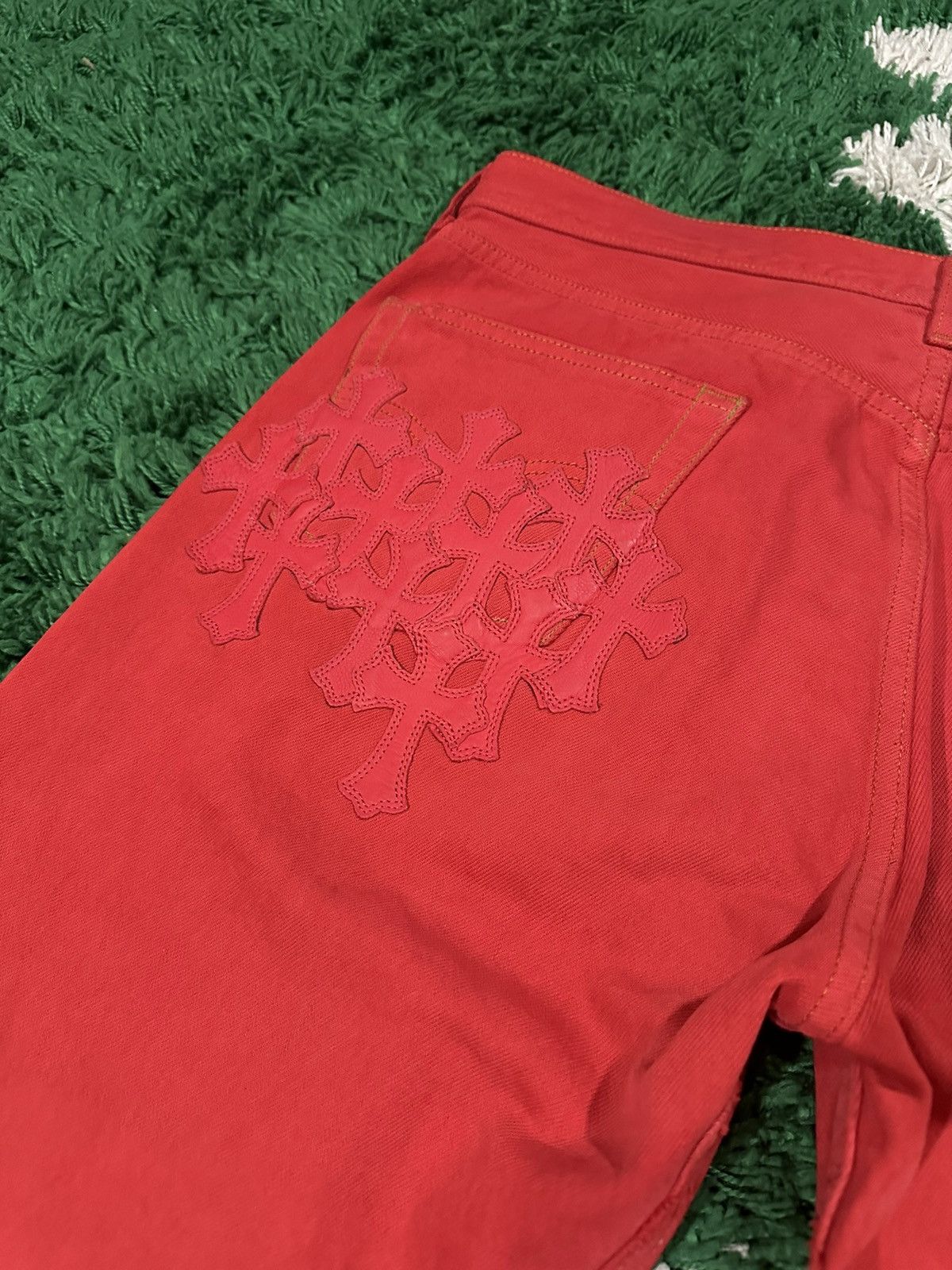 Chrome Hearts Chrome Hearts Paris Exclusive Jeans Red Size US 33 - 9 Thumbnail