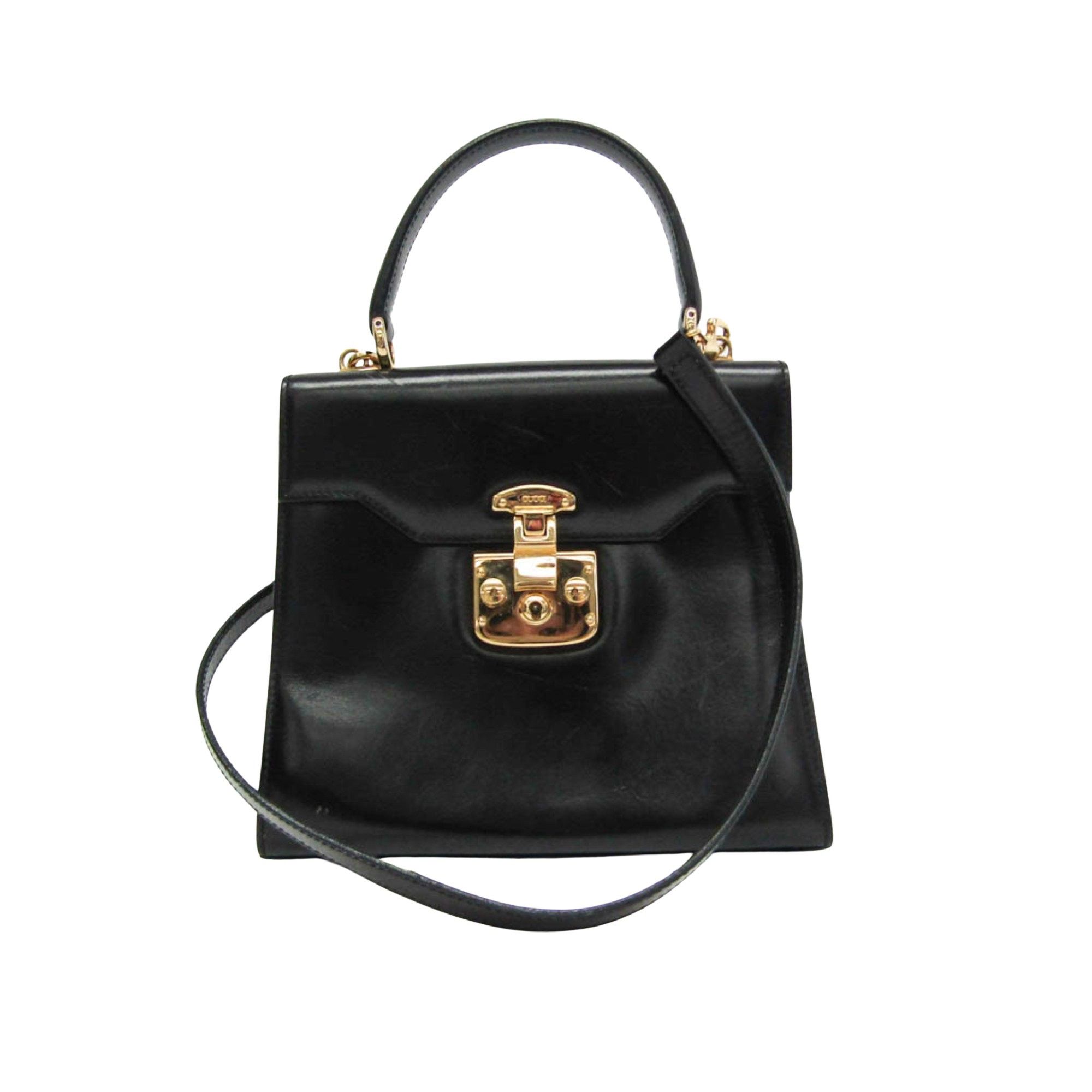 Gucci Old Black Leather Handbag (Pre-Owned) Size ONE SIZE - 1 Thumbnail