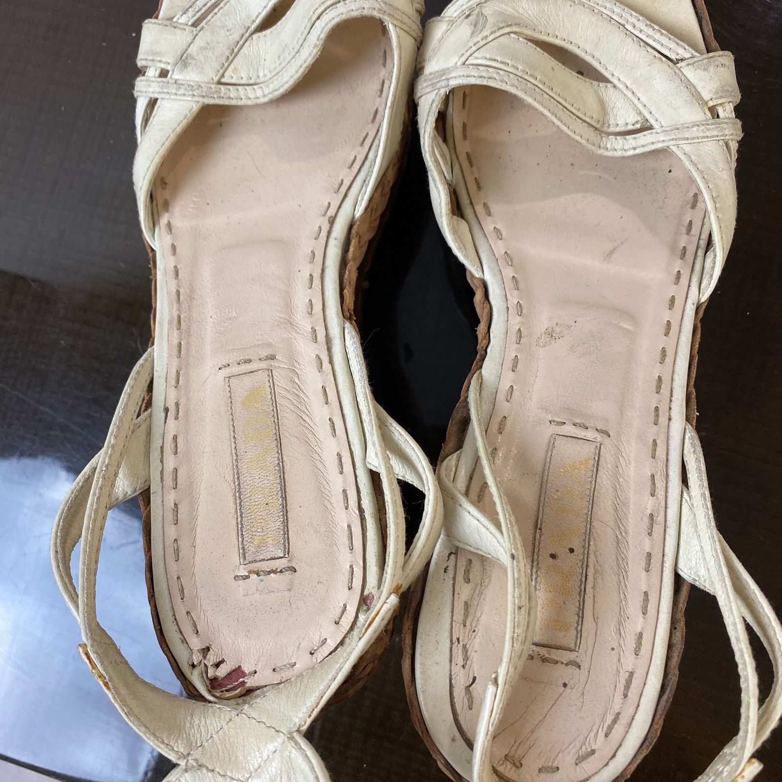 Prada Prada Cork Wedge Leather Ankle Strap Sandals Women's 40.5 Size US 10.5 / IT 40.5 - 11 Thumbnail