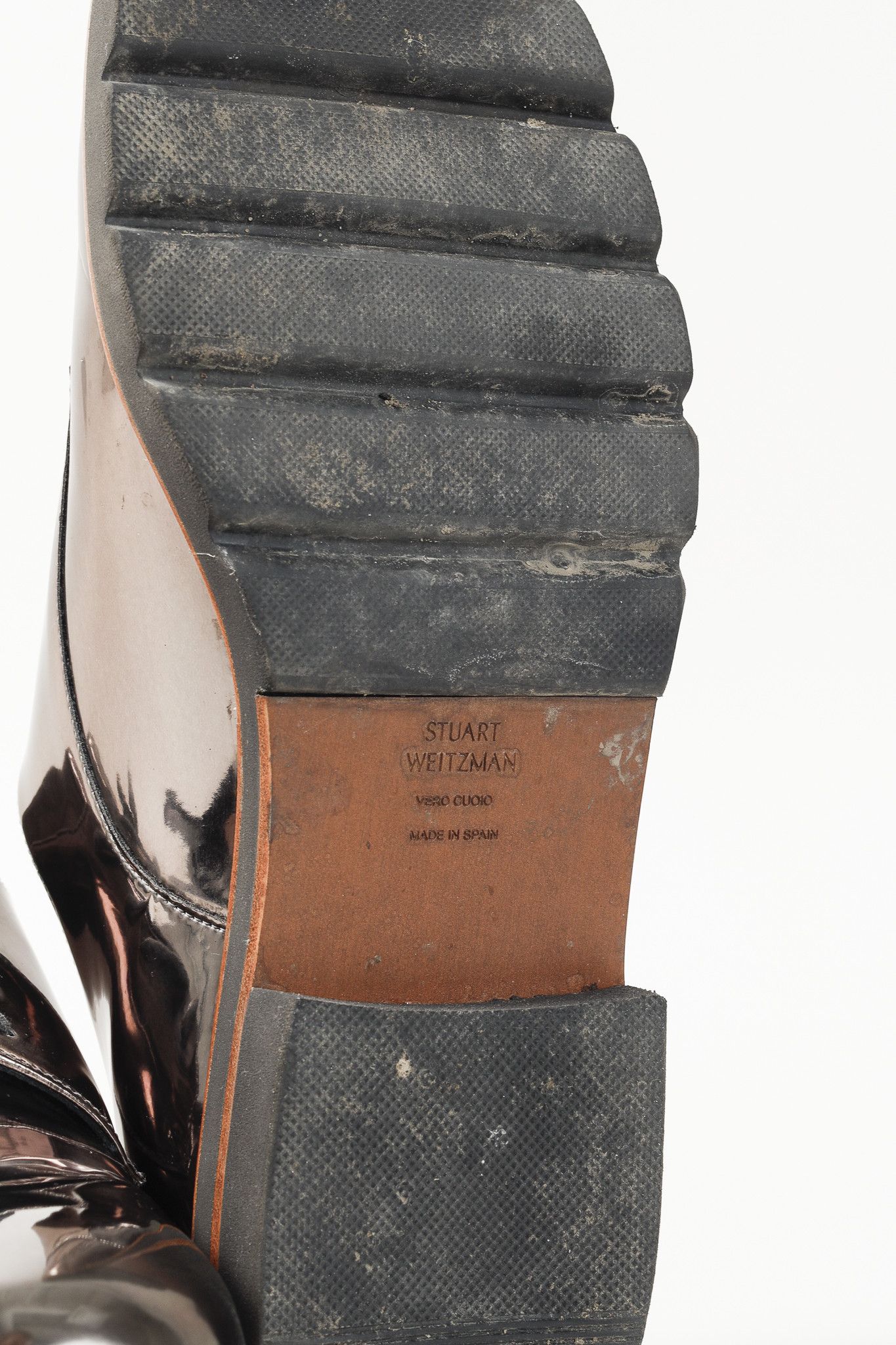 Stuart Weitzman Stuart Weitzman Metro Tin Metallic Mirrored-Leather Oxfords Size US 10 / IT 40 - 5 Thumbnail