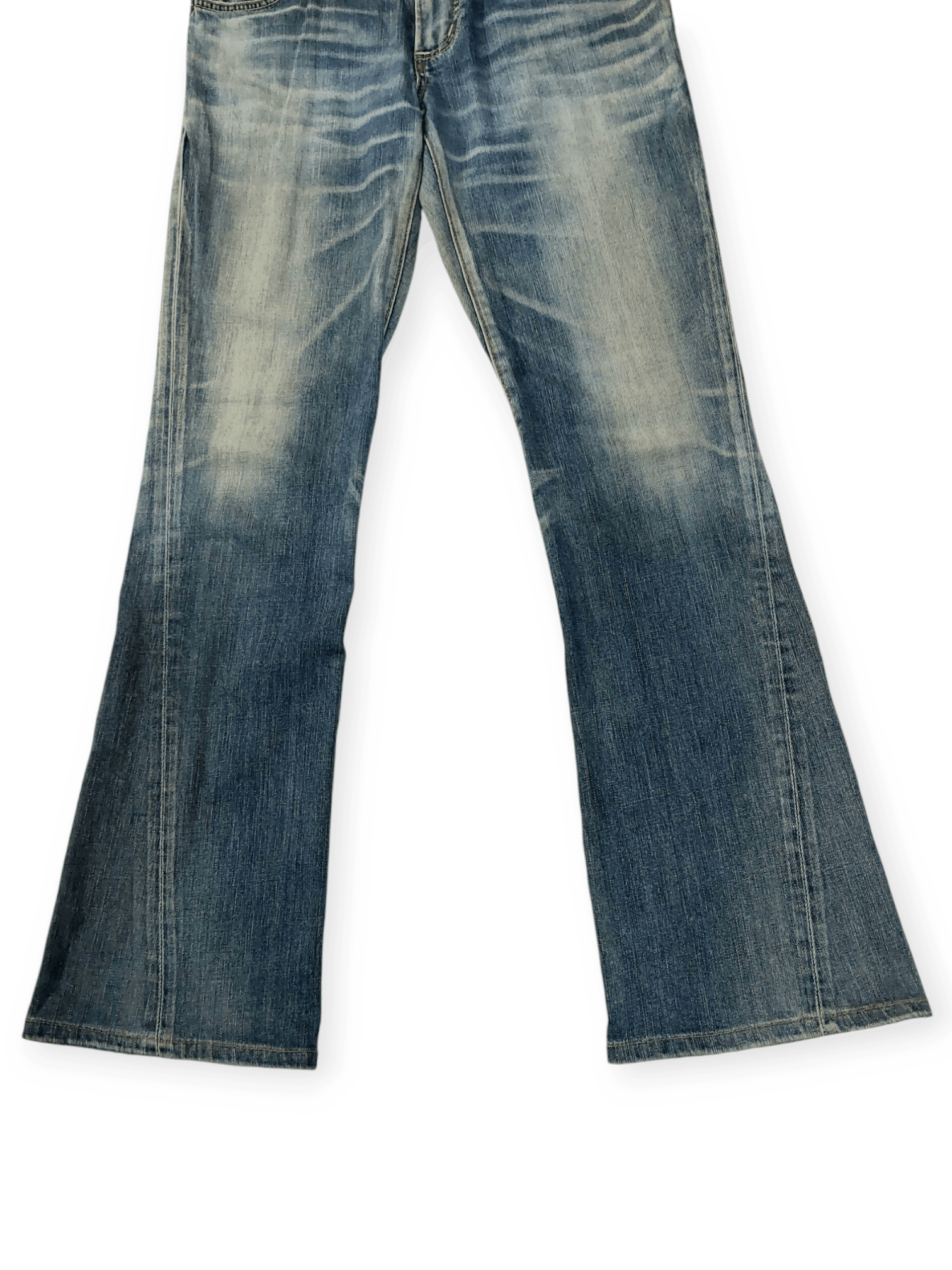 Edwin Flare💥 90's Edwin Blue Trip Tokyo Japan Buckle Back Denim Size US 33 - 10 Thumbnail